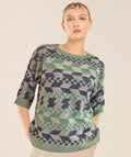 Sixty Seven Boutique™ Bold Shimmer Checkerboard Pullover