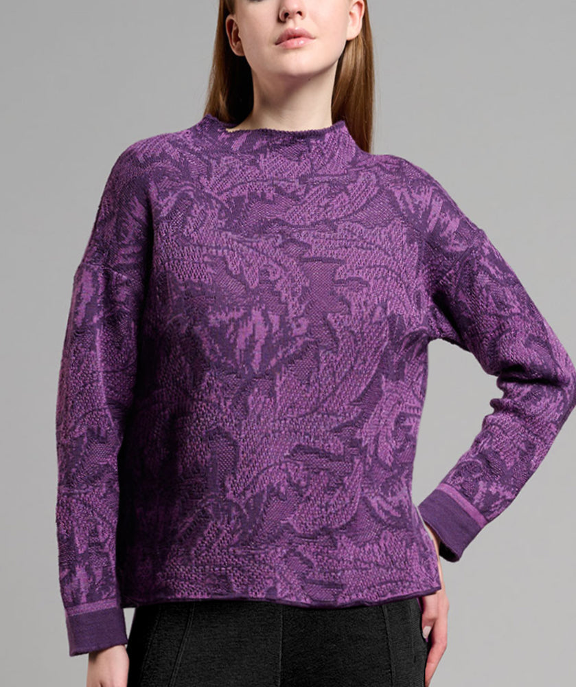 Sixty Seven Boutique™ Cyclamen Jacquard Shimmer Pullover