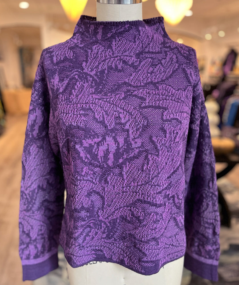 Sixty Seven Boutique™ Cyclamen Jacquard Shimmer Pullover