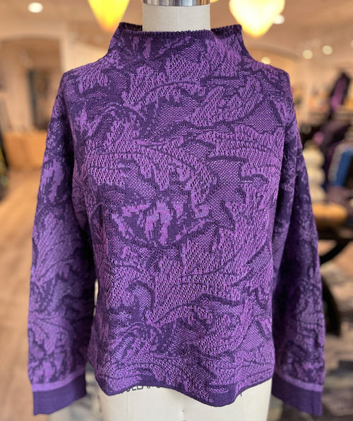 Sixty Seven Boutique™ Cyclamen Jacquard Shimmer Pullover