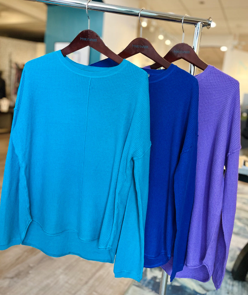 Sixty Seven Boutique™ Waffle Stitch Relaxed Pullover