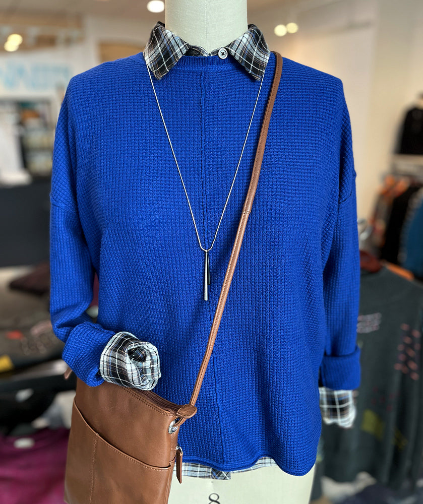 Sixty Seven Boutique™ Waffle Stitch Relaxed Pullover