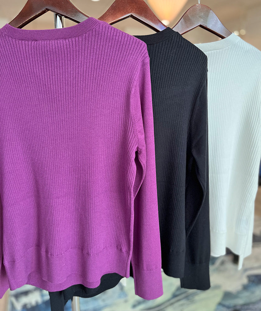 Sixty Seven Boutique™ Button & Rib Detail Pullover