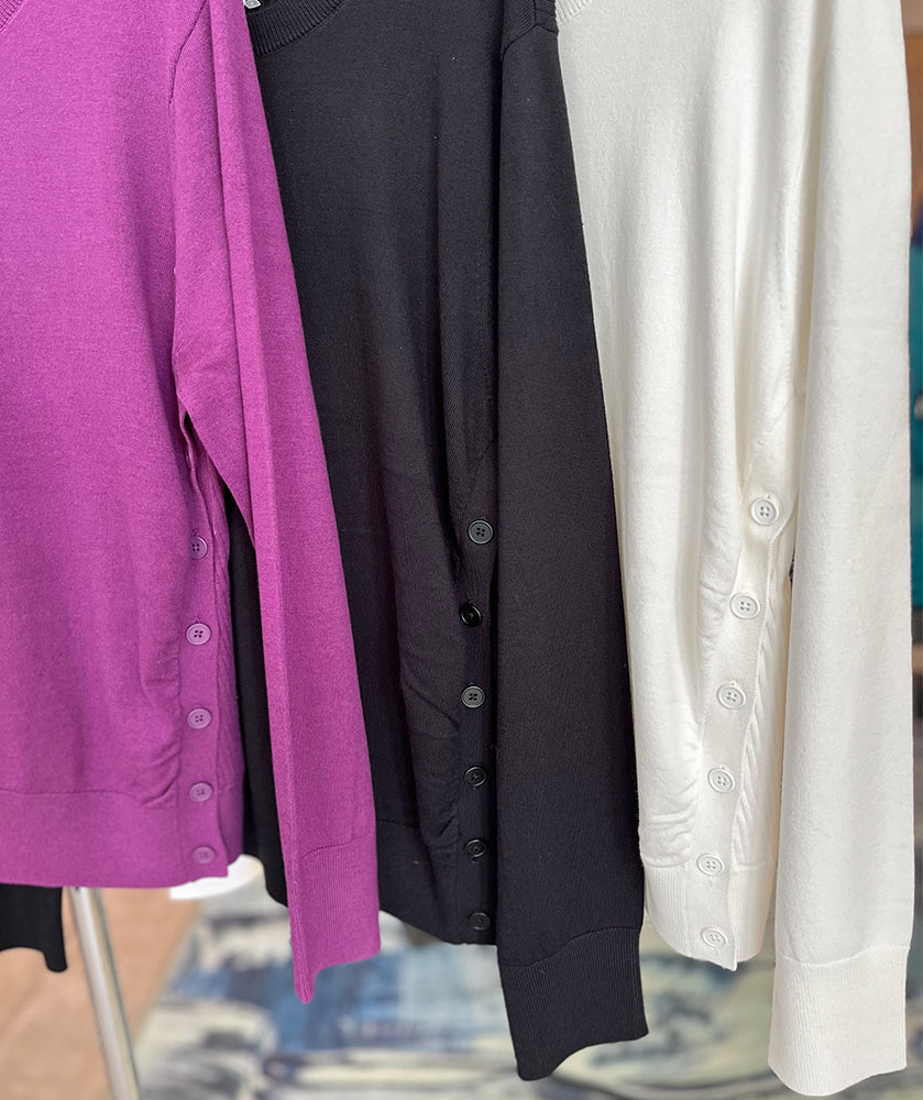 Sixty Seven Boutique™ Button & Rib Detail Pullover